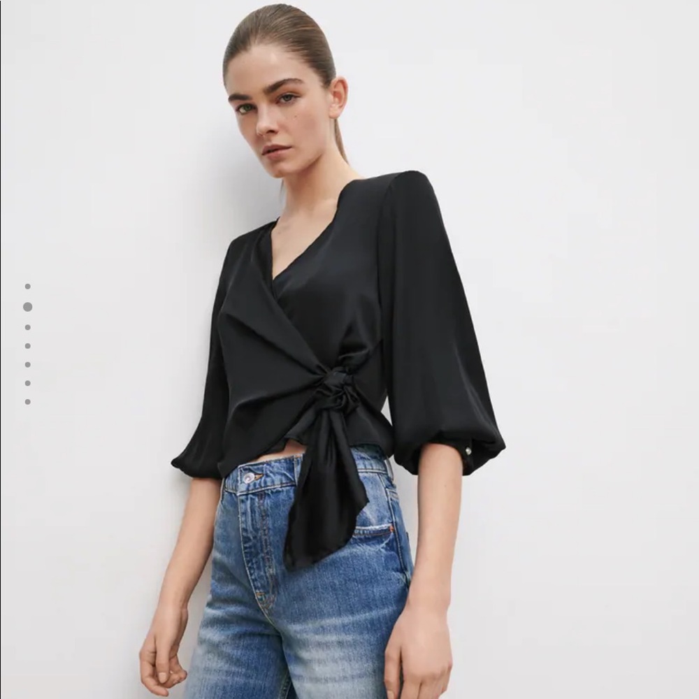 NWT Zara Satin Effect Wrap Top